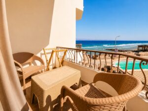 Double Room Sea View Private Balcony Seating – Dyarna Hotel Dahab